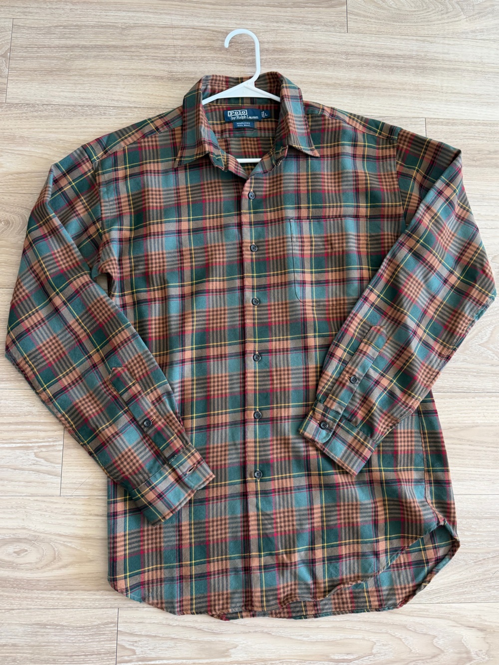 Ralph Lauren Marlowe Wool Shirt, Plaid Button Down / Up